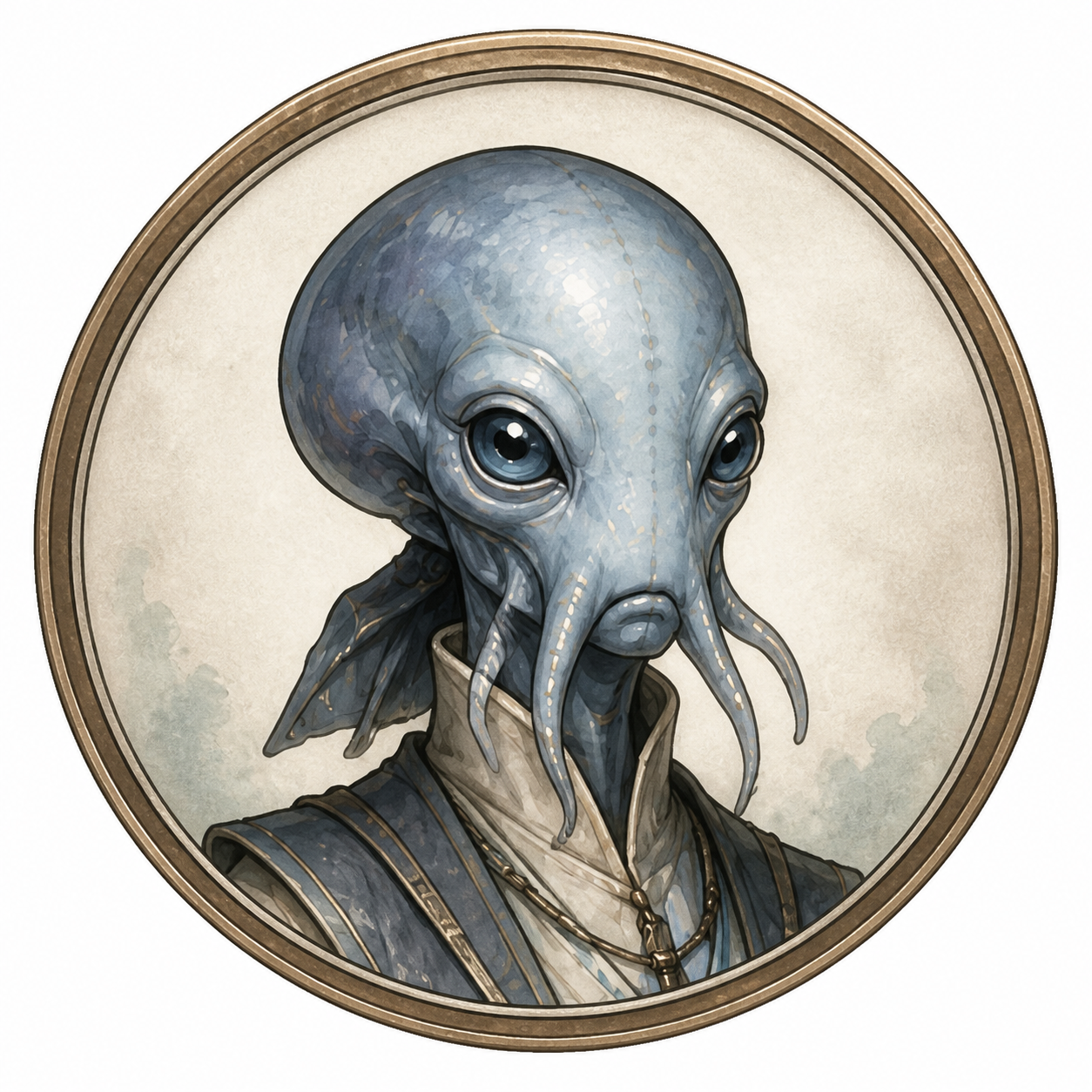 Illustrated Octagenerian head token